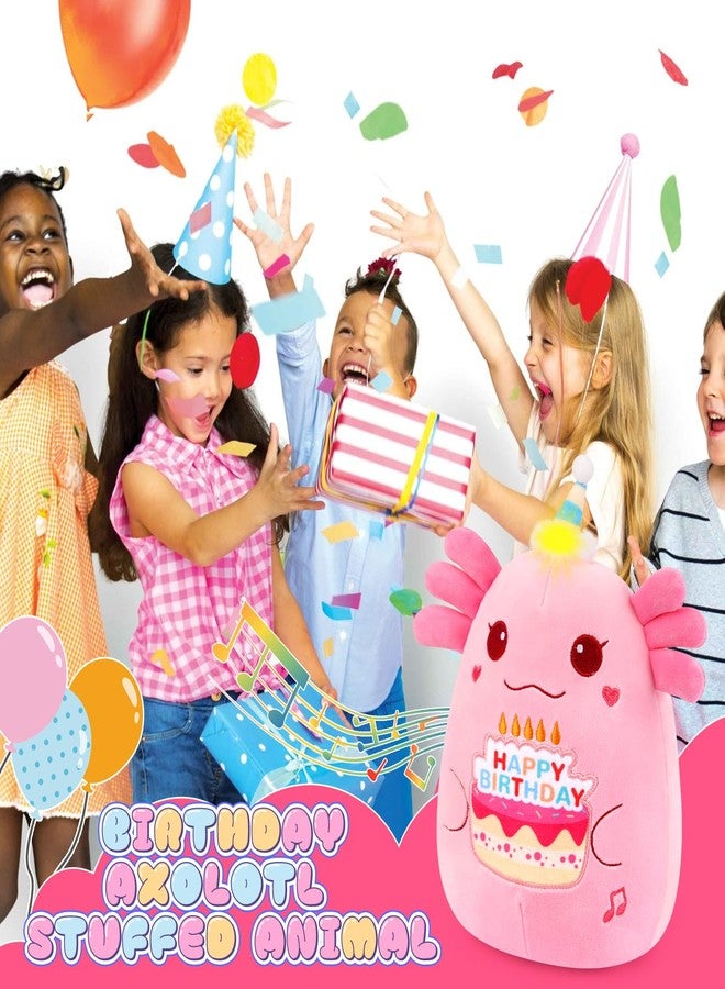 Prewplam Birthday Axolotl Plush Toy,Happy Birthday Singing & Glowing Axolotl Stuffed Animal Singing Toy,Gifts Party Decoration for Kids Boys Girls - Image 5